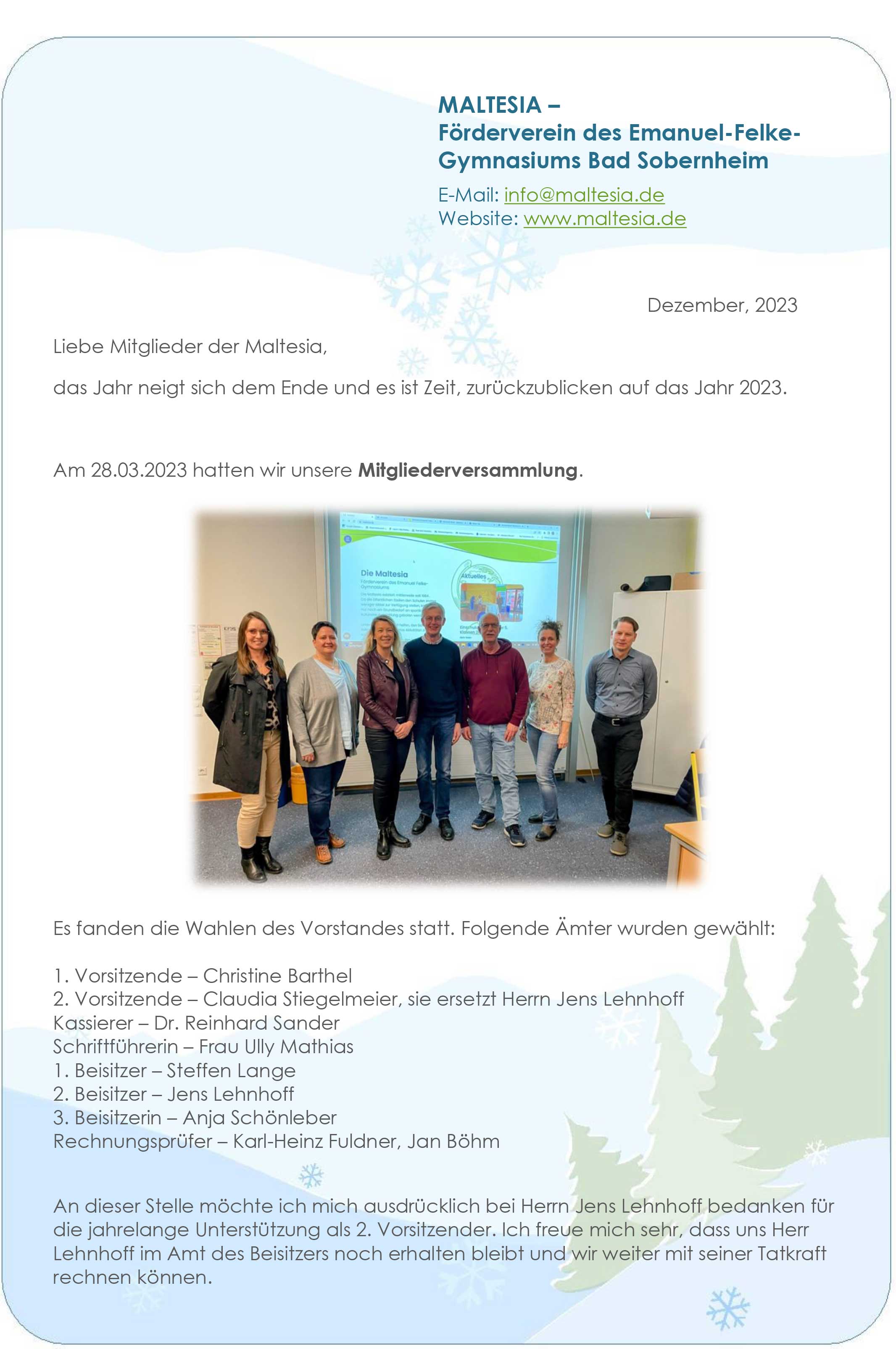 Jahres-Endbrief 2023